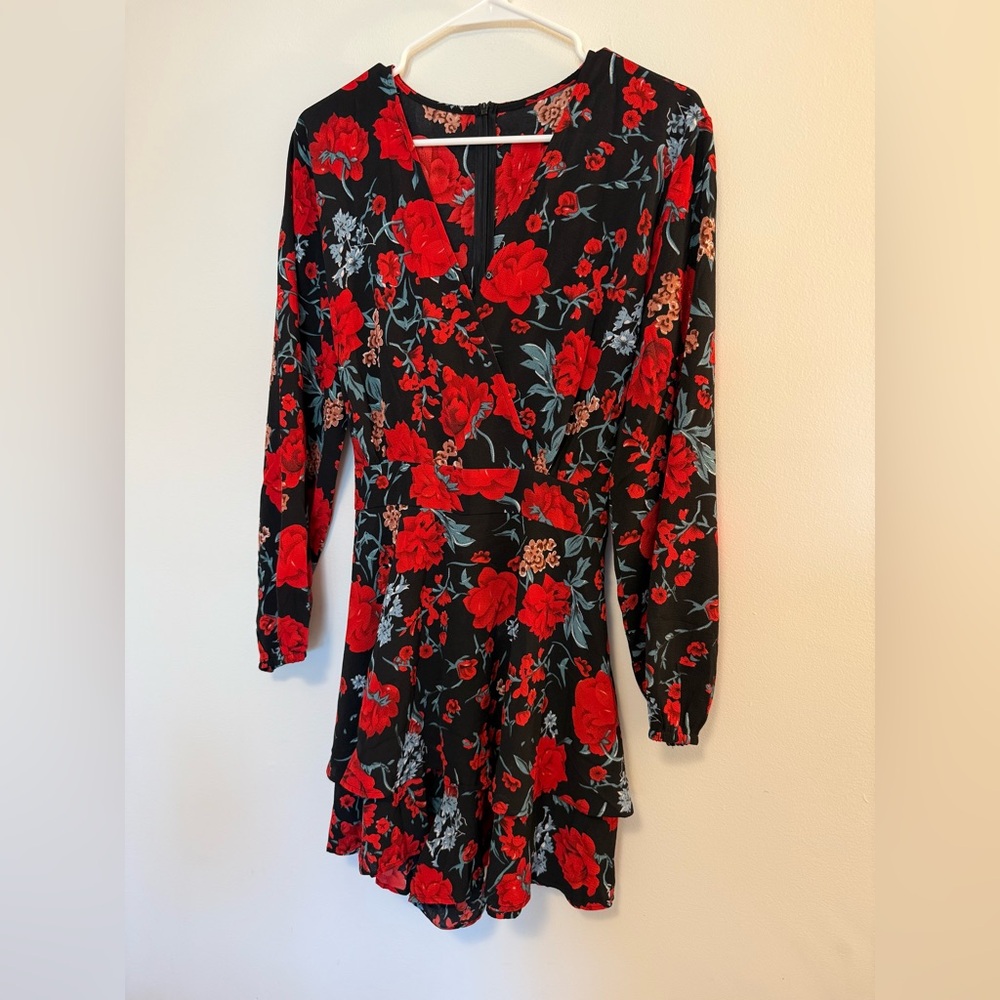 Women's Deep V-Neck Floral Print Short Romper